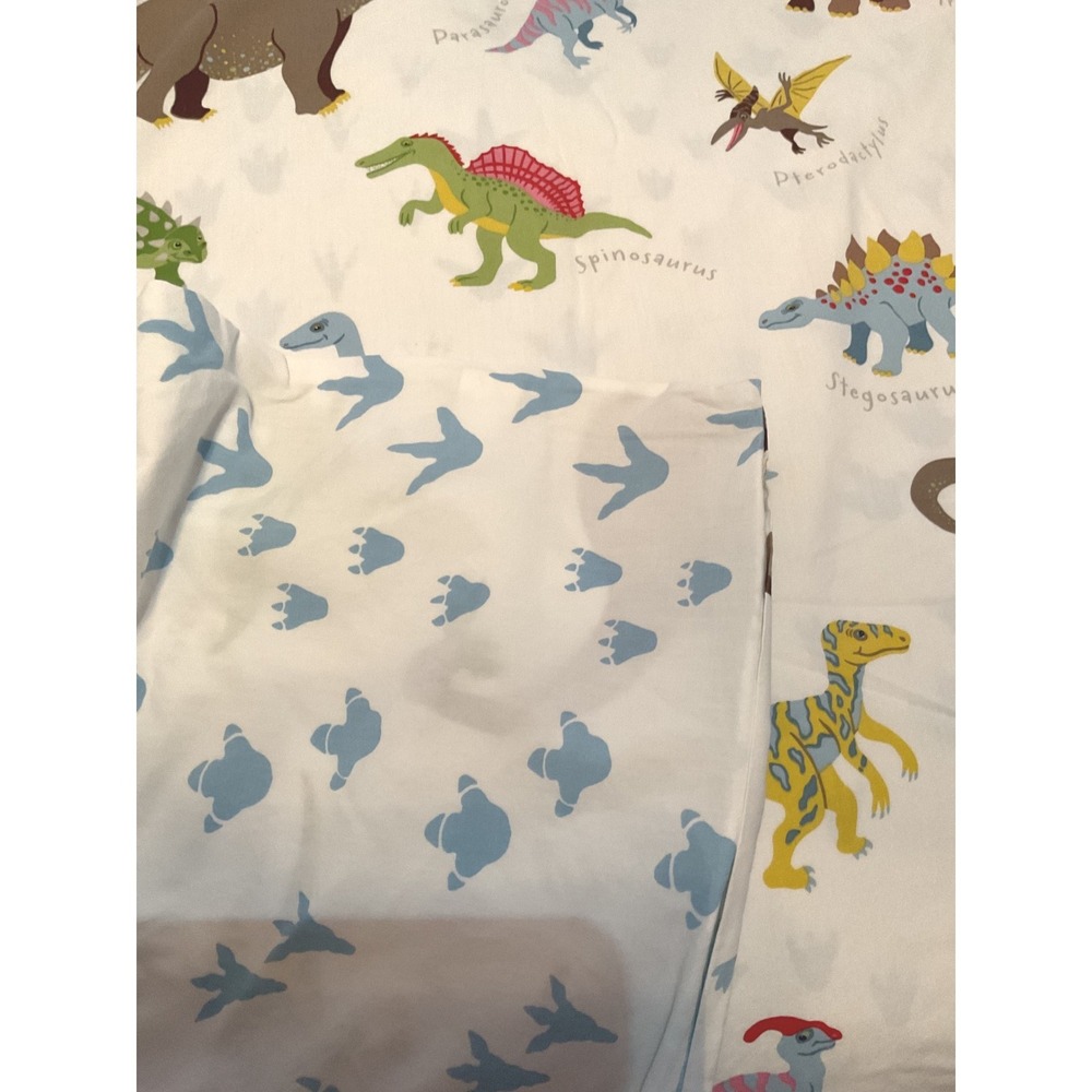 Dinosaur Print Zippered Duvet Cover Reversible Footprint Pattern Kids Bedding - Picture 3 of 5